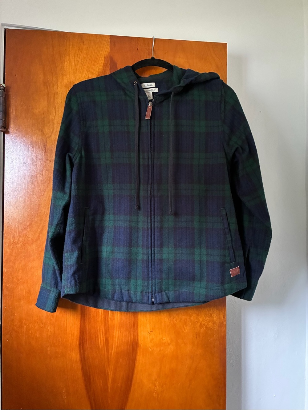 L.L. Bean Plaid Zip Up Hoodie